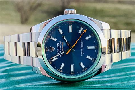 rolex milgauss blue dial replica|rolex milgauss 116400gv.